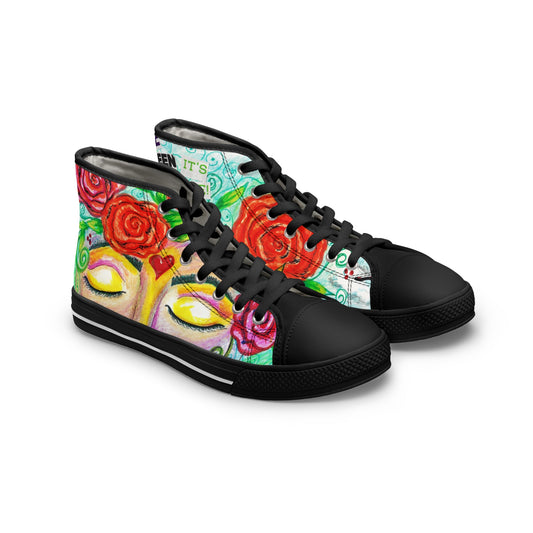 Rise Queen Women's Blk High Top Sneakers