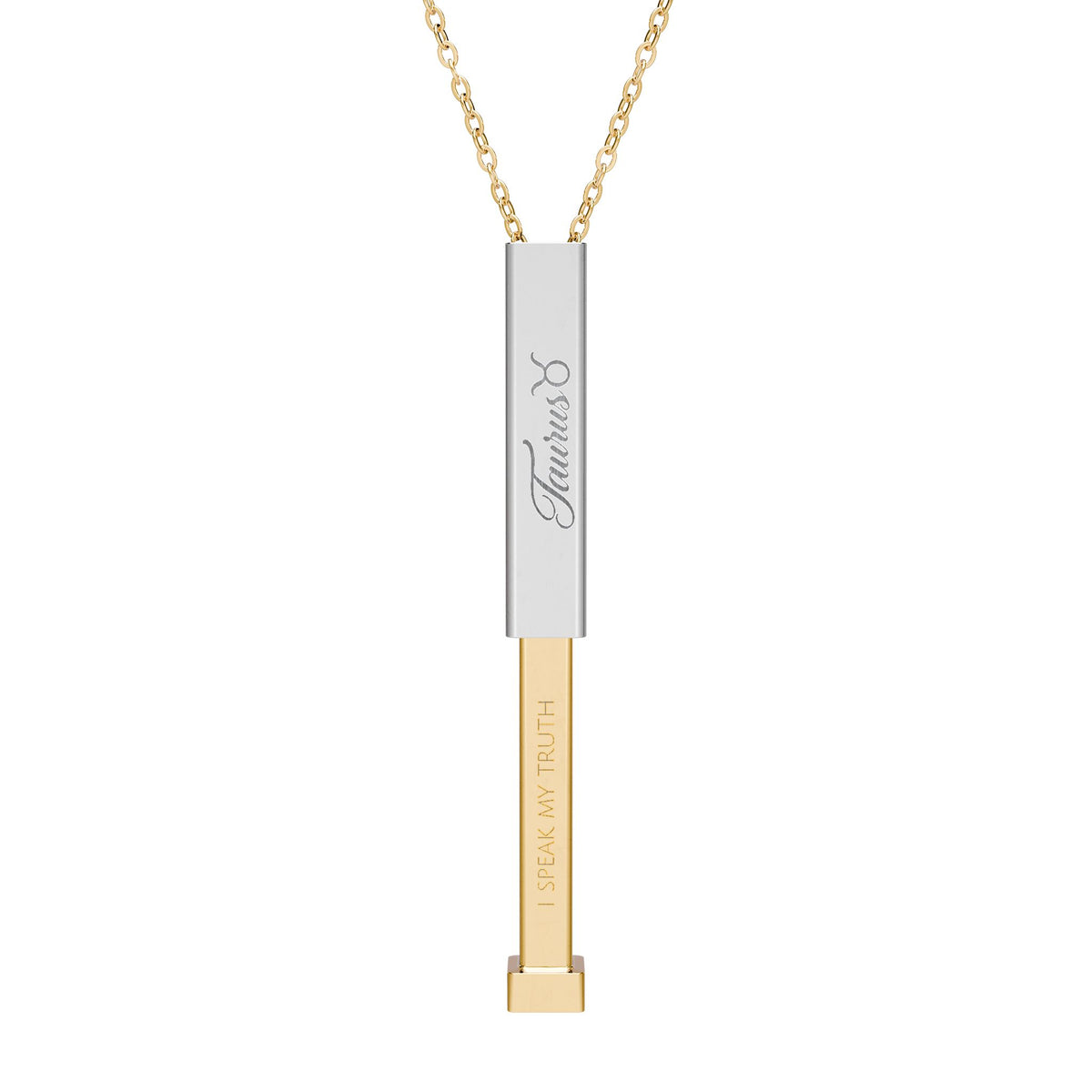 Taurus Hidden Message Sliding Bar Necklace