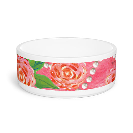Pretty-N-Pink Ceramic Pet Bowl