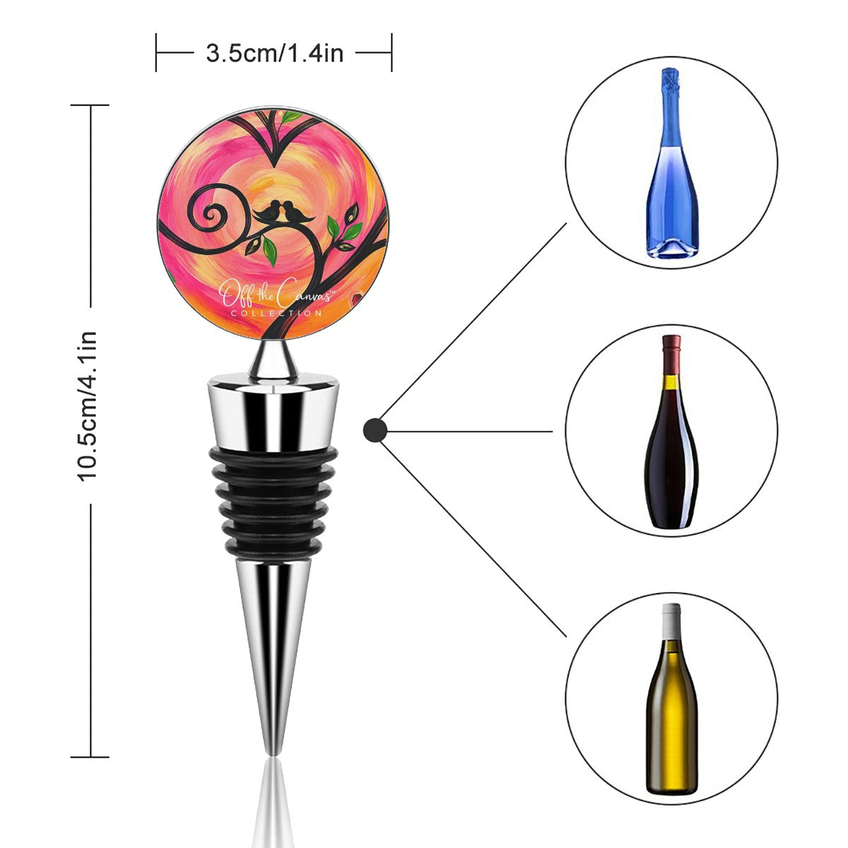 Love Birds Wine Bottle Stopper