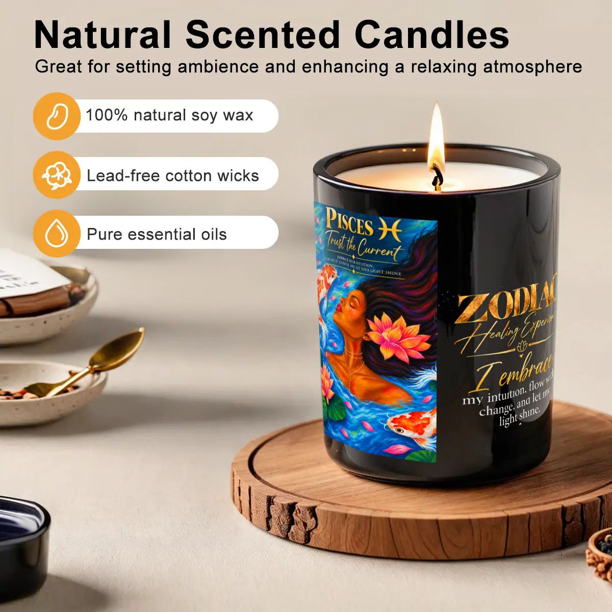Pisces Zodiac Scented Candle (6oz)