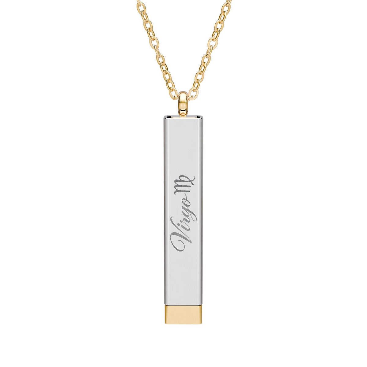 Virgo Hidden Message Sliding Bar Necklace