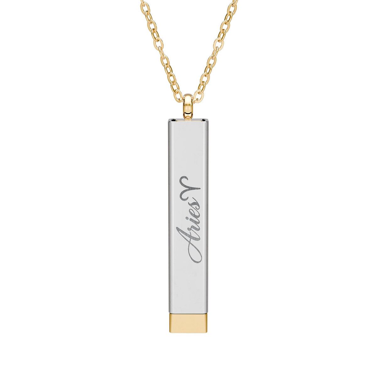 Aries Hidden Message Sliding Bar Necklace
