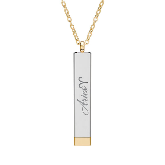 Aries Hidden Message Sliding Bar Necklace