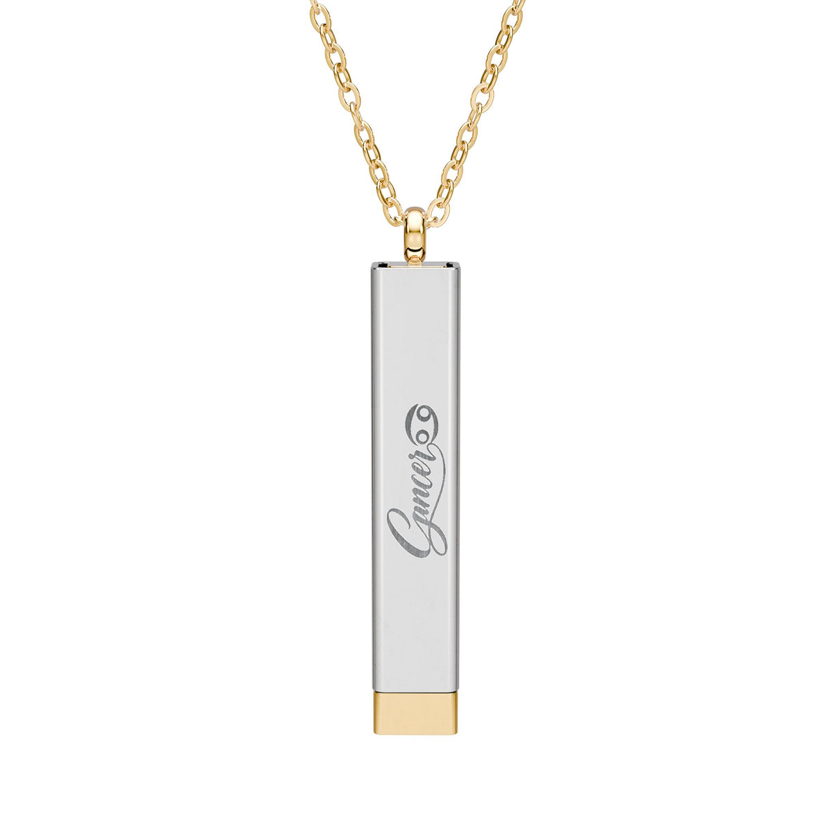 Cancer Hidden Message Sliding Bar Necklace