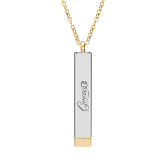 Cancer Hidden Message Sliding Bar Necklace