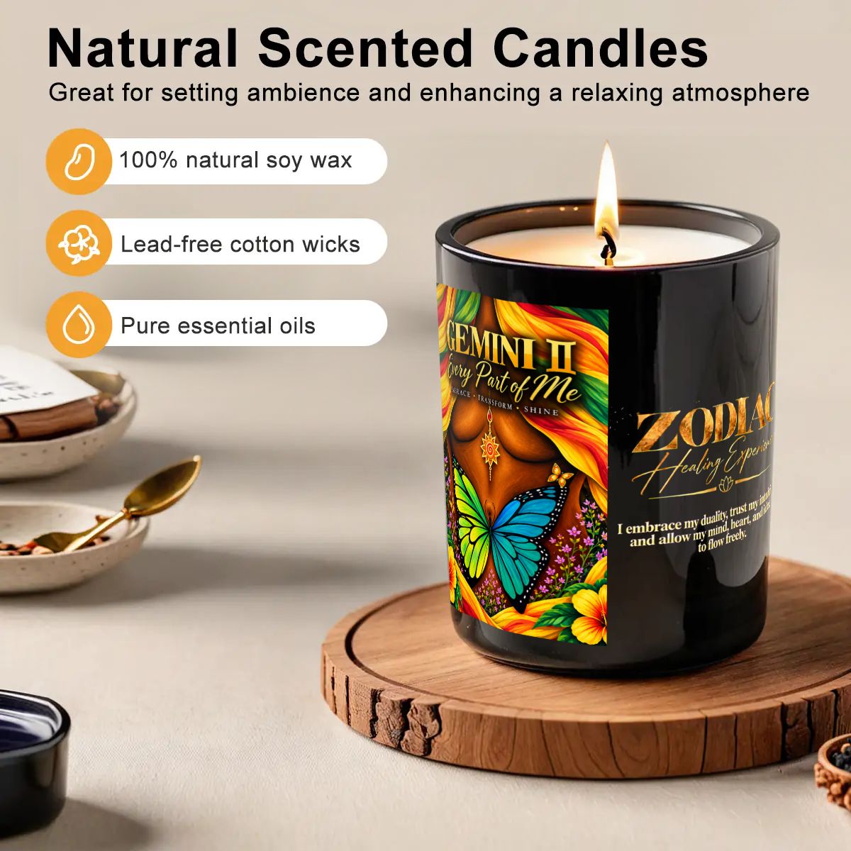 Gemini Zodiac Scented Candle (6oz)