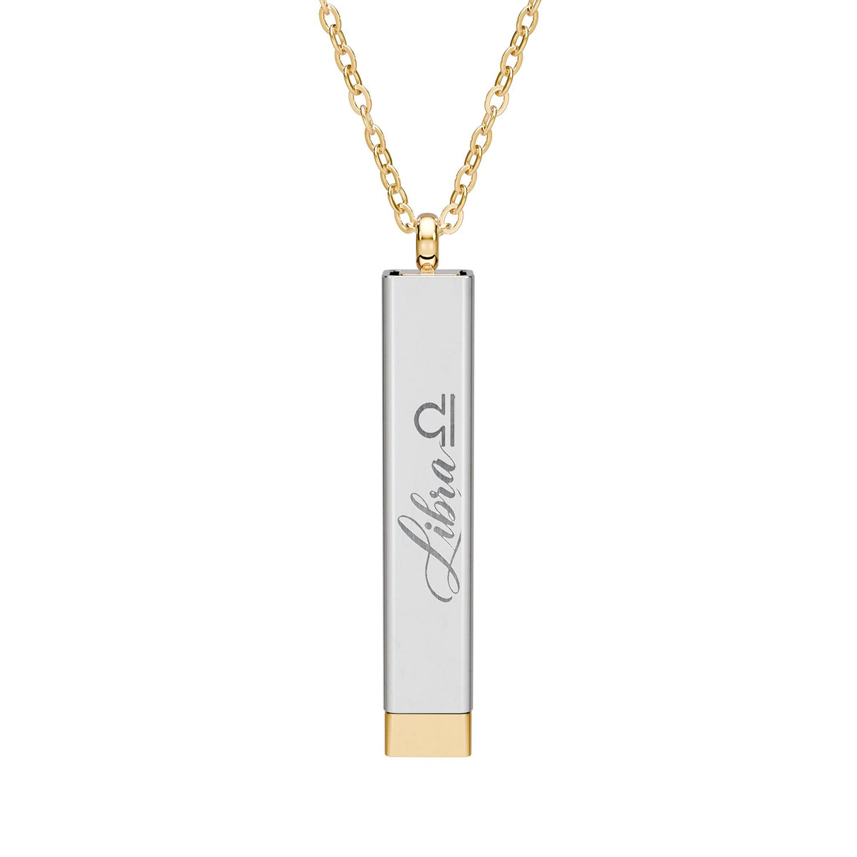 Libra Hidden Message Sliding Bar Necklace