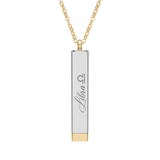 Libra Hidden Message Sliding Bar Necklace