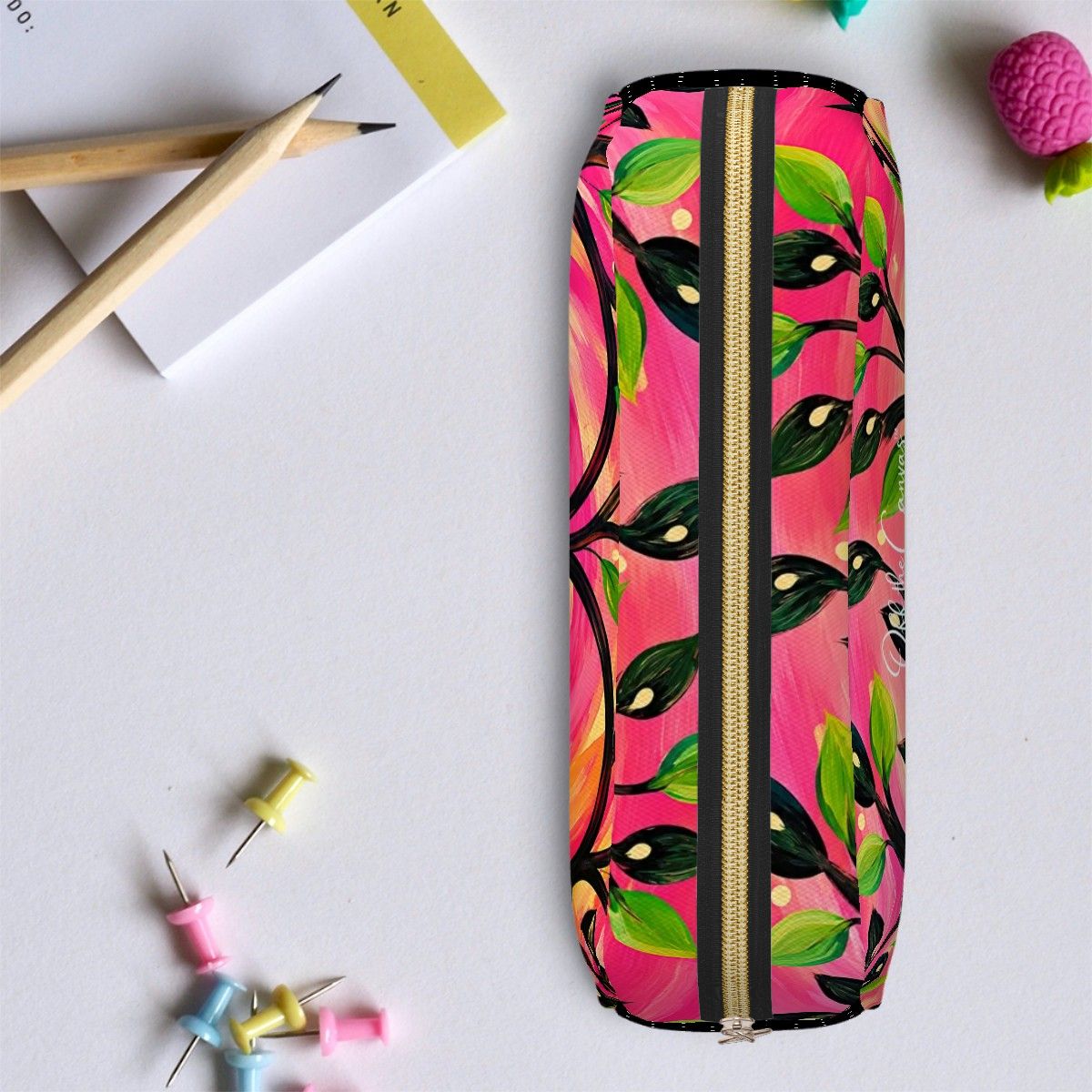 Love Birds Leather Make up Bag