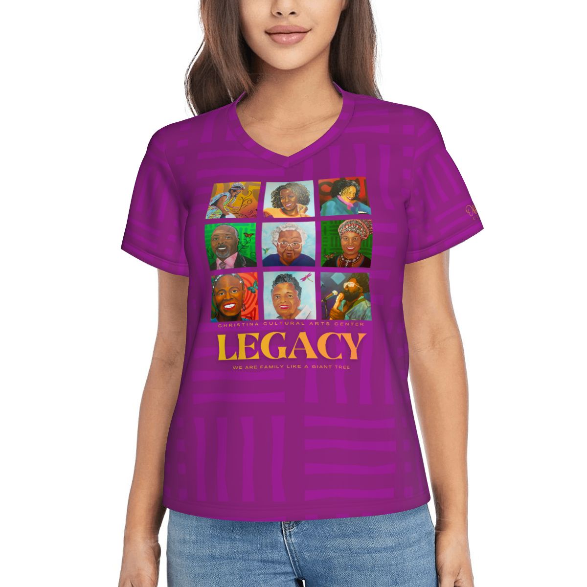 Legacy Wall Women's VNeck Short Sleeve T- Shirt