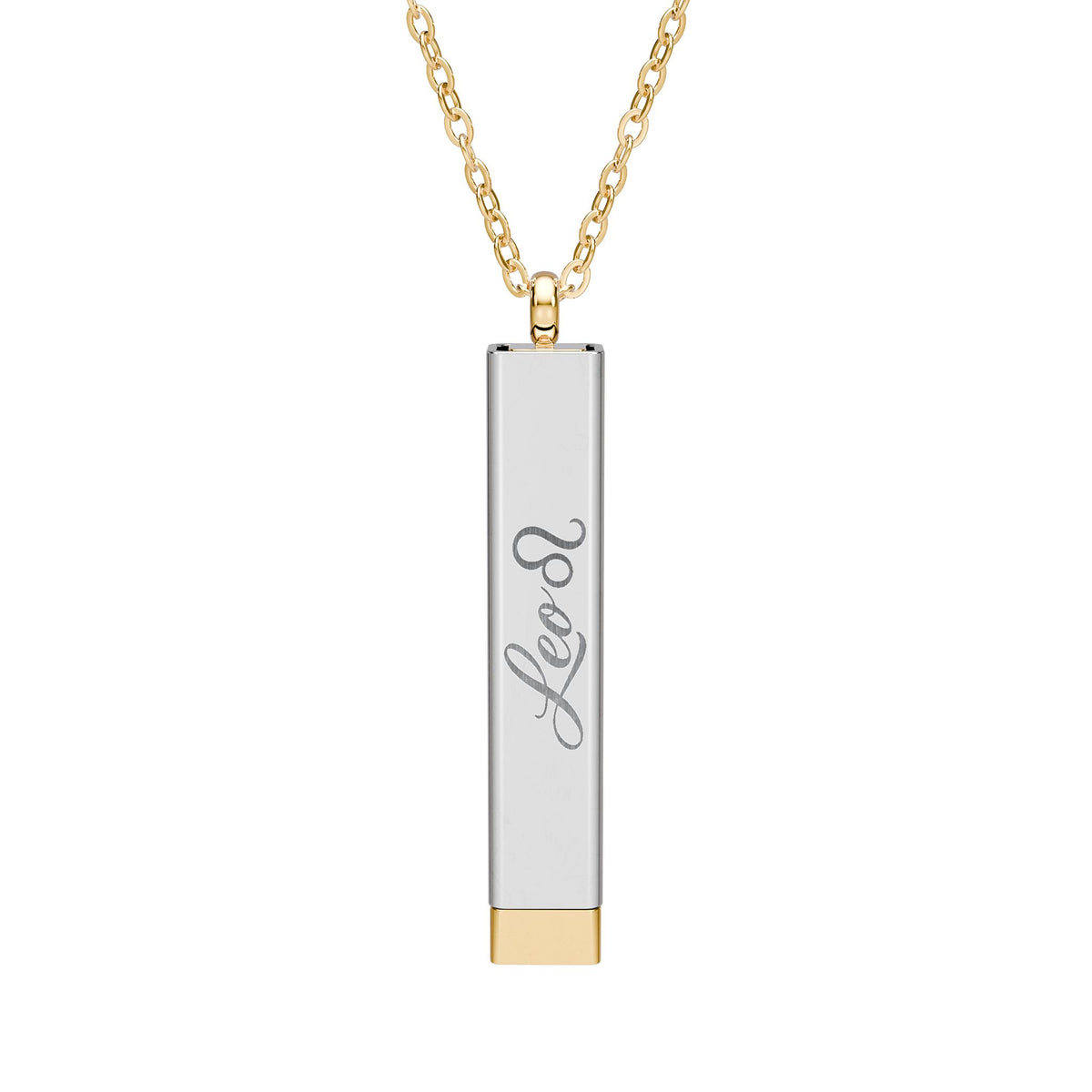 Leo Hidden Message Sliding Bar Necklace