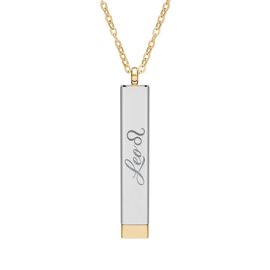 Leo Hidden Message Sliding Bar Necklace