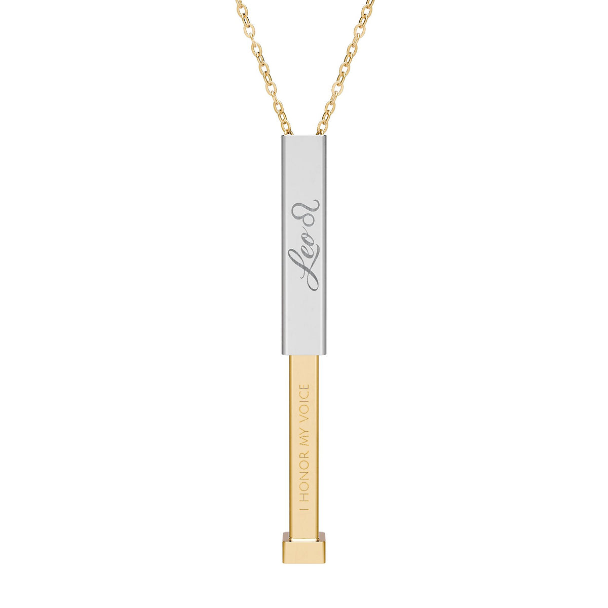 Leo Hidden Message Sliding Bar Necklace