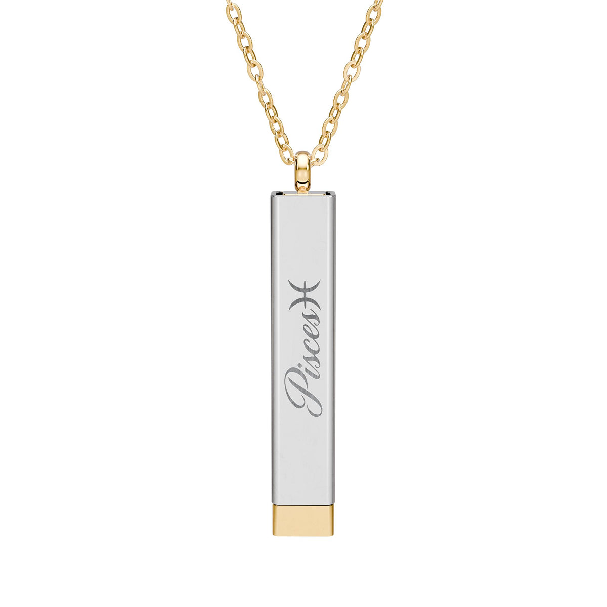 Pisces Hidden Message Sliding Bar Necklace