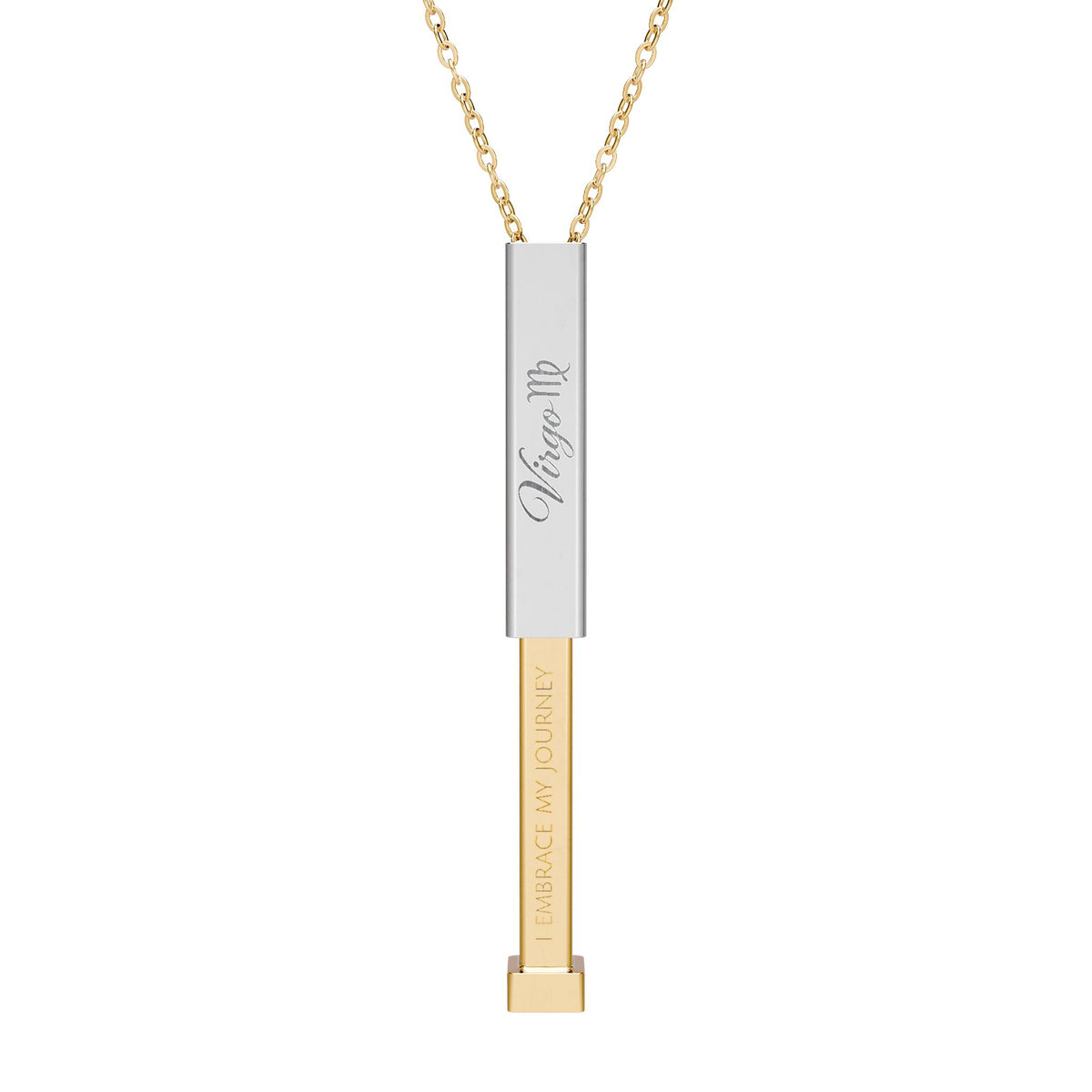 Virgo Hidden Message Sliding Bar Necklace