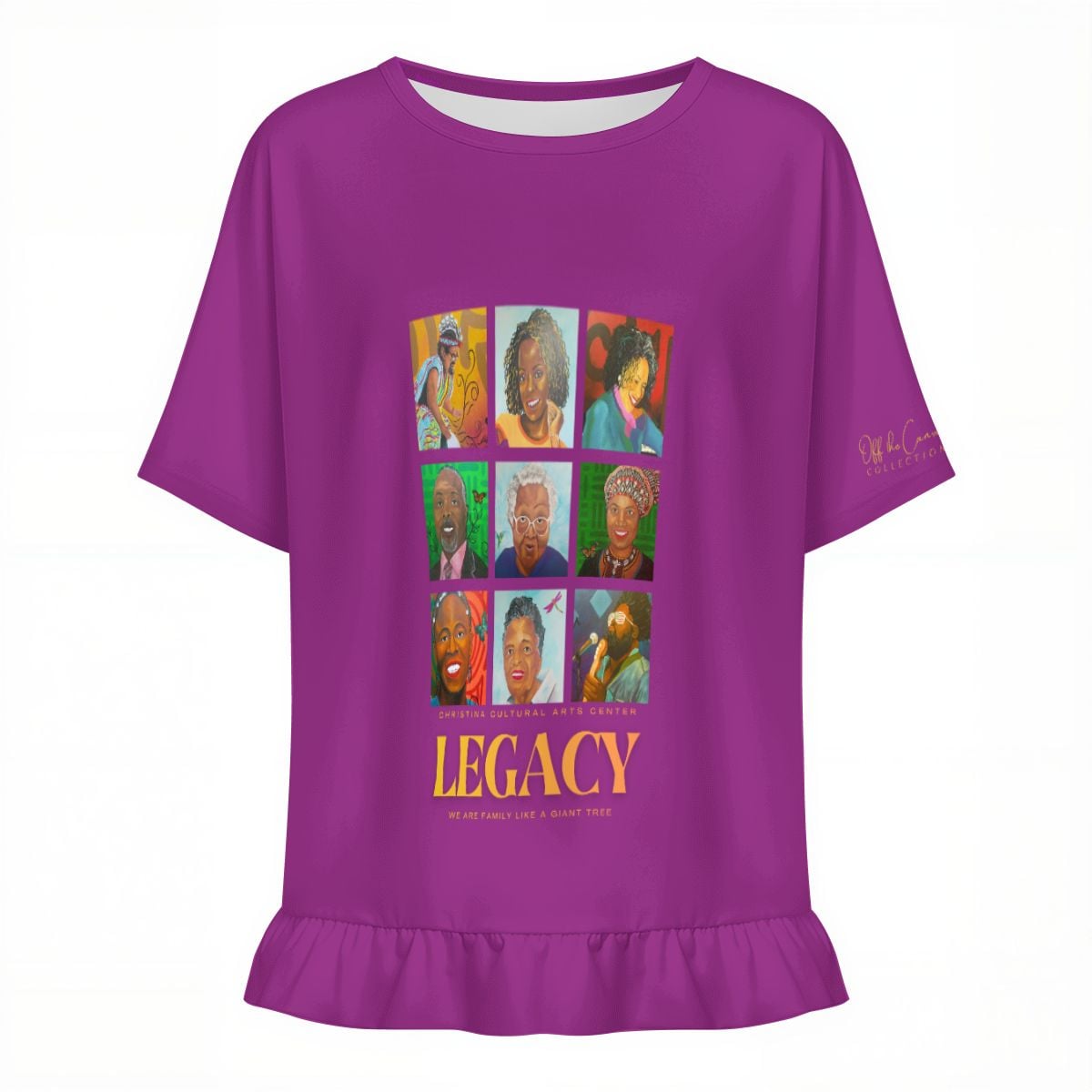 Legacy Wall Women's Ruffle Hem Short Sleeve Tshirt