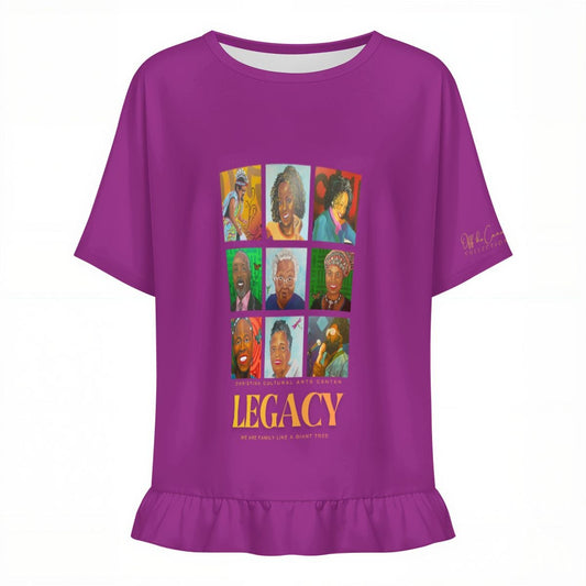 Legacy Wall Women's Ruffle Hem Short Sleeve Tshirt