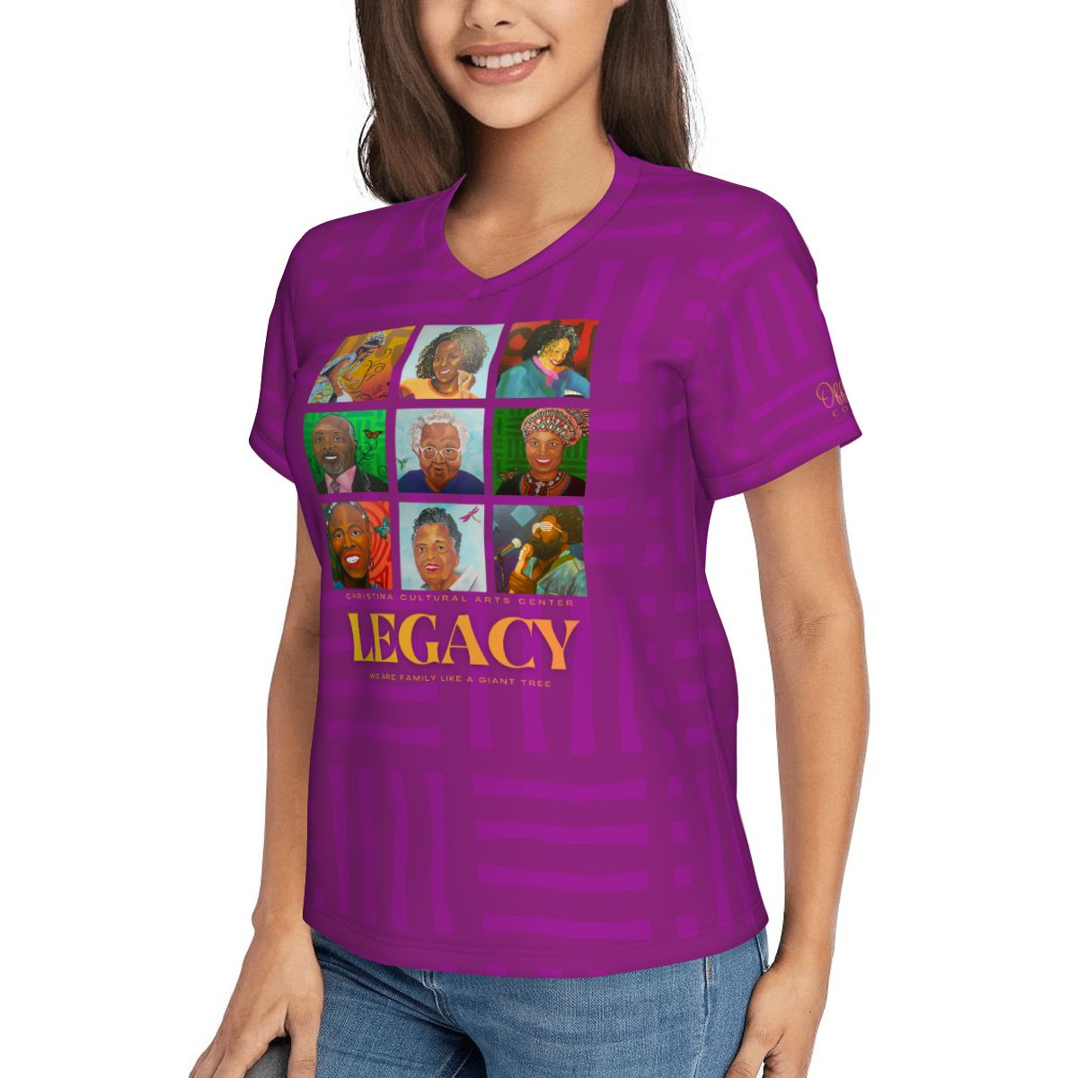 Legacy Wall Women's VNeck Short Sleeve T- Shirt
