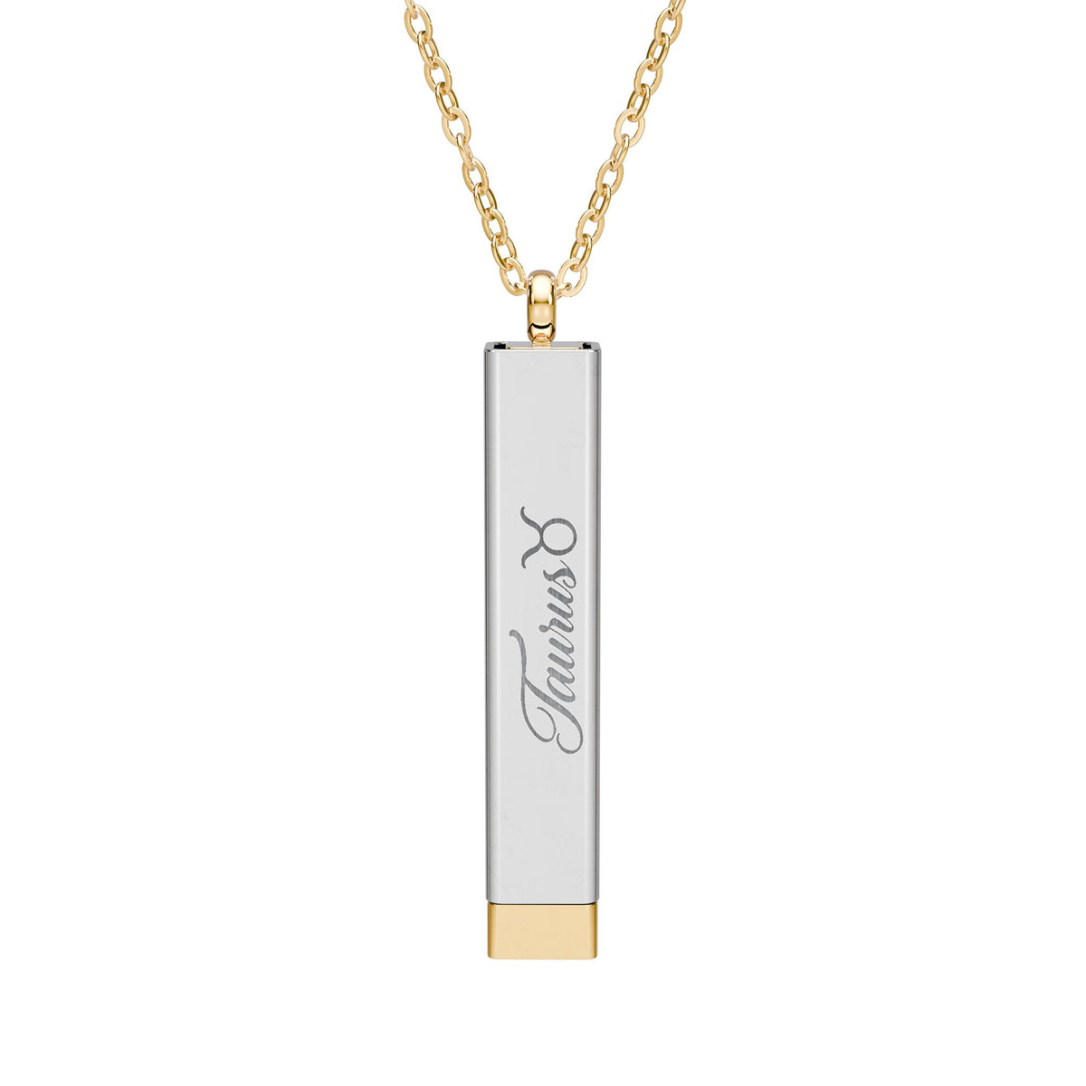 Taurus Hidden Message Sliding Bar Necklace