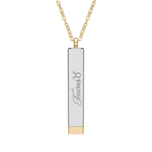 Taurus Hidden Message Sliding Bar Necklace