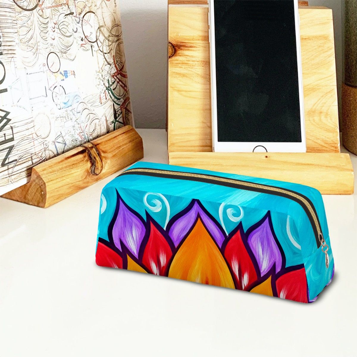 Sunflower Leather Make up Bag