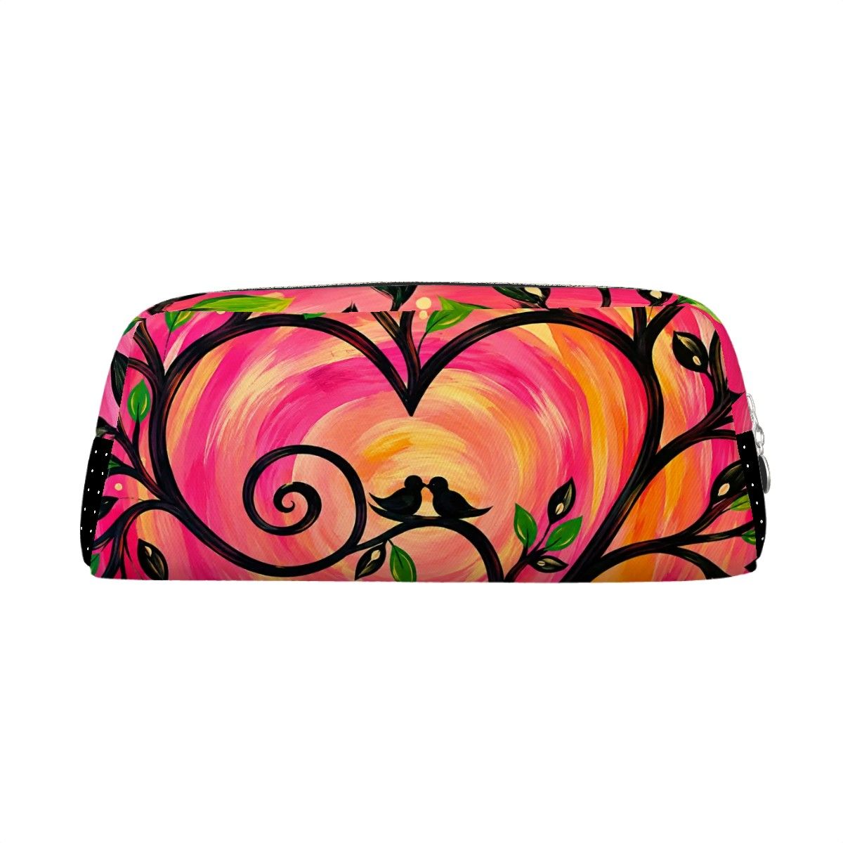 Love Birds Leather Make up Bag