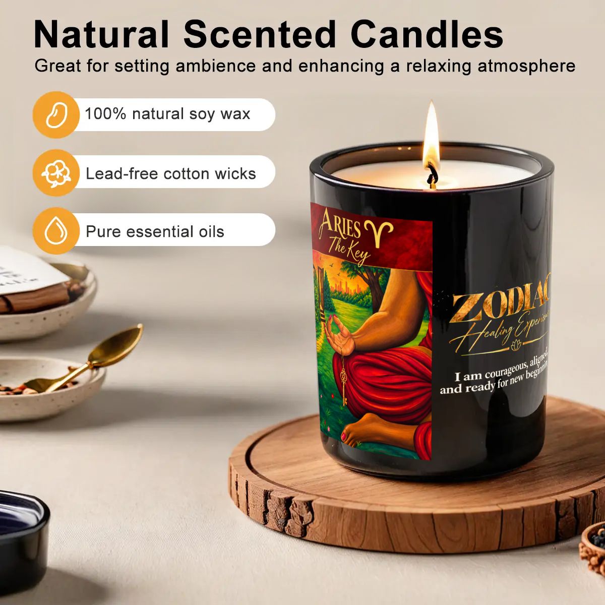 Aries Zodiac Scented Candle (6oz)