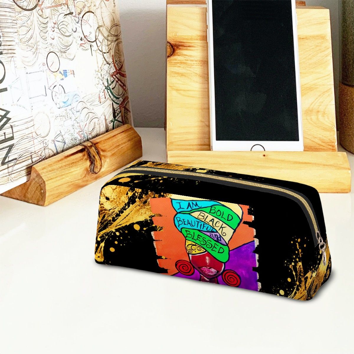 I AM Leather Make up Bag