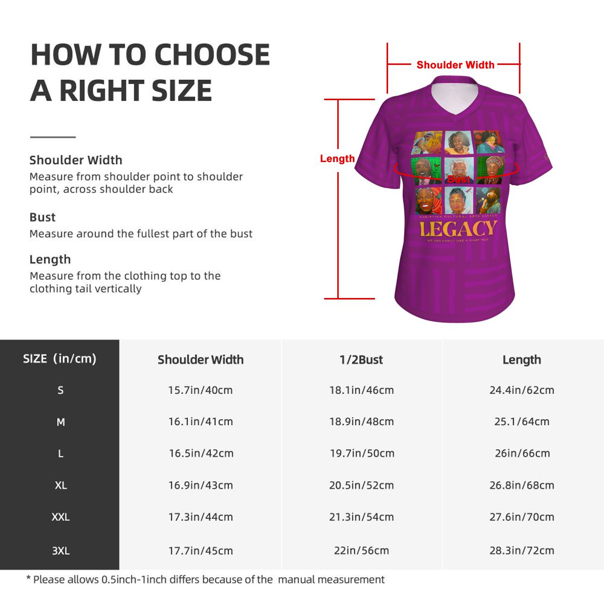 Legacy Wall Women's VNeck Short Sleeve T- Shirt