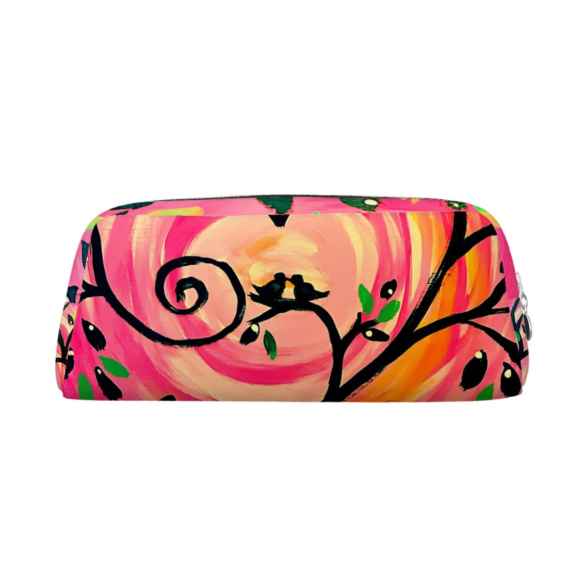 Love Birds Leather Makeup Bag